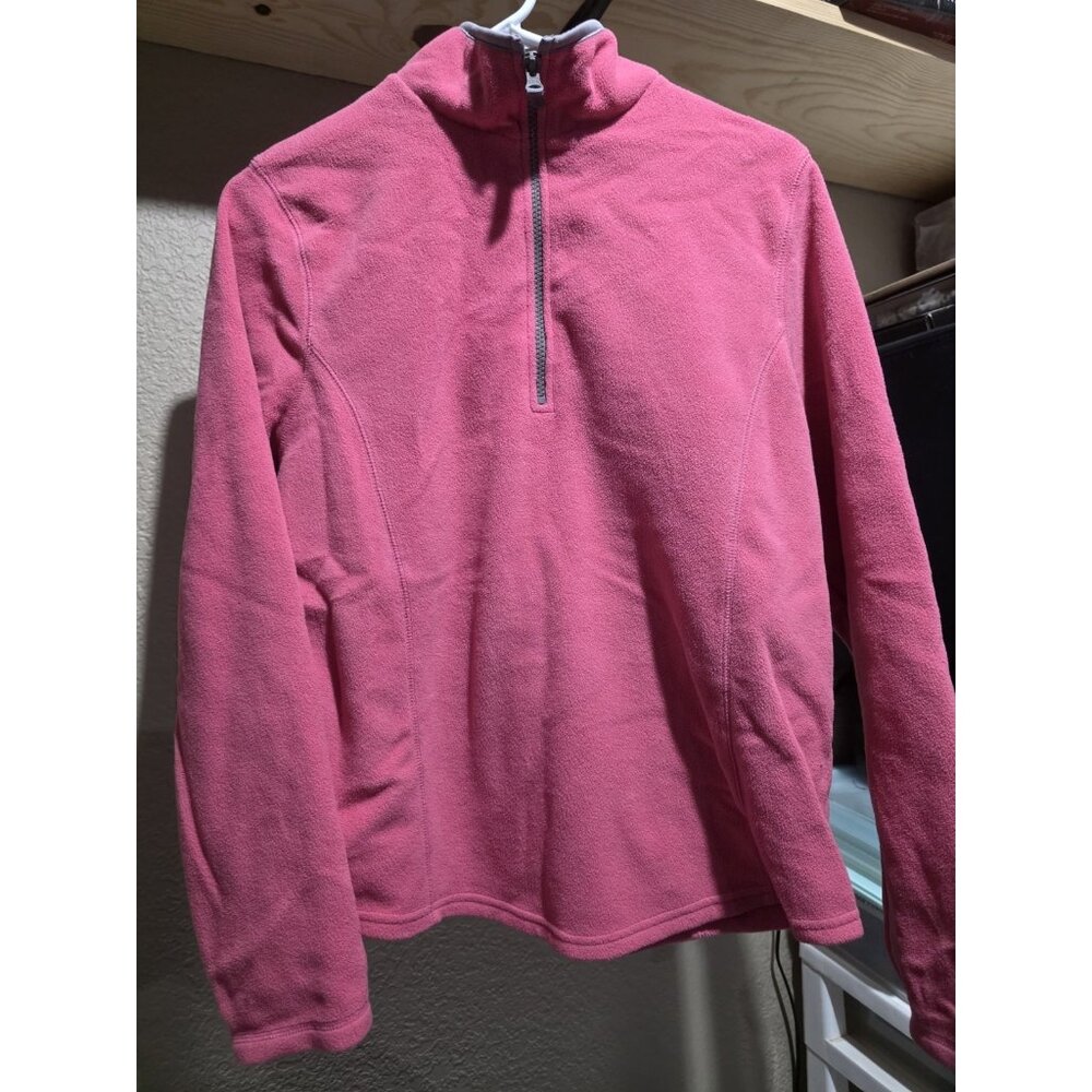 St. John's Bay Active Pink Fleece 1/4 Zip Jacket Women's Medium
